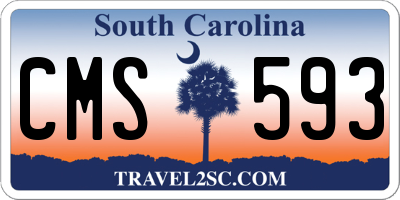 SC license plate CMS593