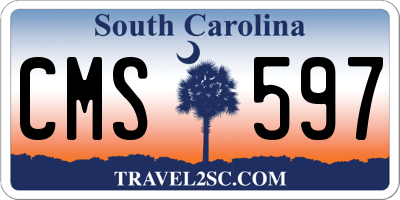 SC license plate CMS597
