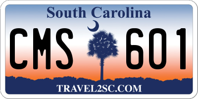 SC license plate CMS601