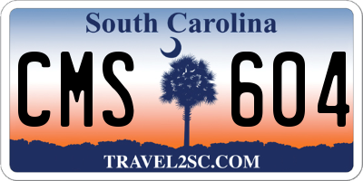 SC license plate CMS604