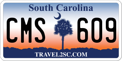 SC license plate CMS609