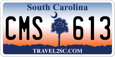 SC license plate CMS613