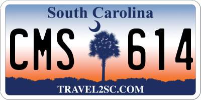 SC license plate CMS614
