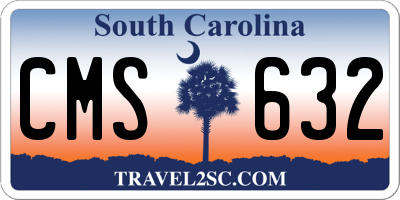 SC license plate CMS632