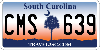 SC license plate CMS639