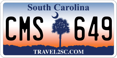 SC license plate CMS649