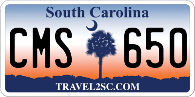 SC license plate CMS650