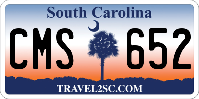 SC license plate CMS652