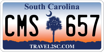 SC license plate CMS657
