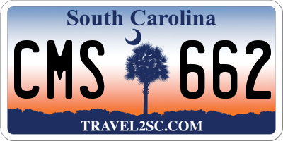 SC license plate CMS662