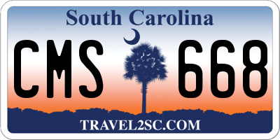 SC license plate CMS668