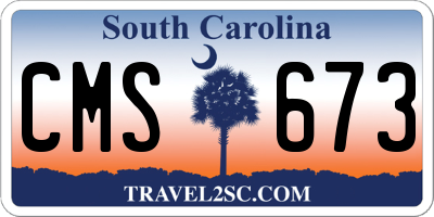 SC license plate CMS673