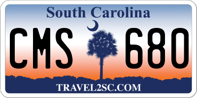SC license plate CMS680