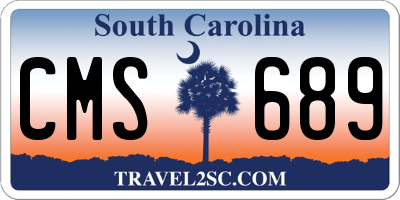 SC license plate CMS689