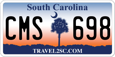 SC license plate CMS698