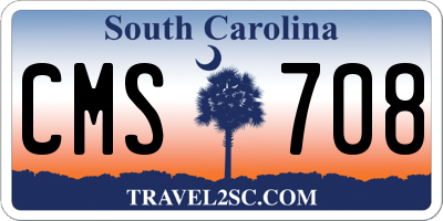 SC license plate CMS708