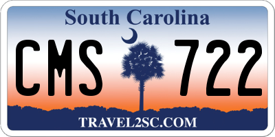 SC license plate CMS722