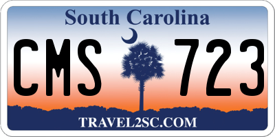 SC license plate CMS723