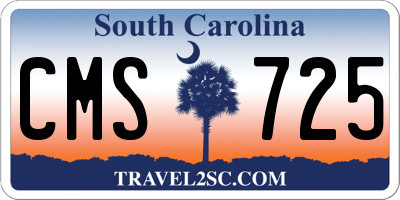 SC license plate CMS725