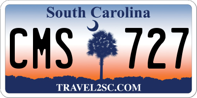 SC license plate CMS727