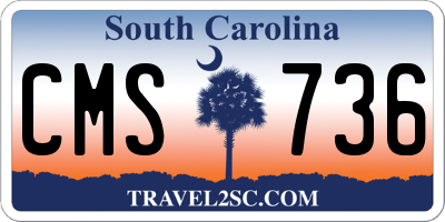SC license plate CMS736