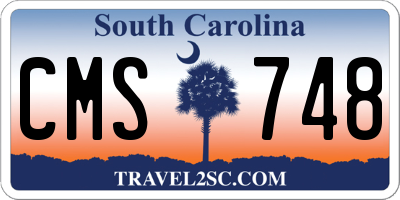 SC license plate CMS748