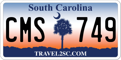 SC license plate CMS749