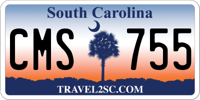 SC license plate CMS755