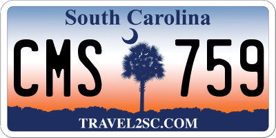 SC license plate CMS759