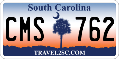 SC license plate CMS762