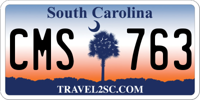 SC license plate CMS763