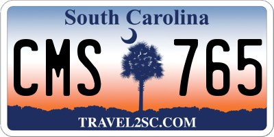 SC license plate CMS765