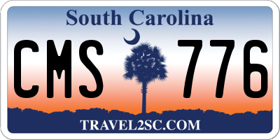 SC license plate CMS776