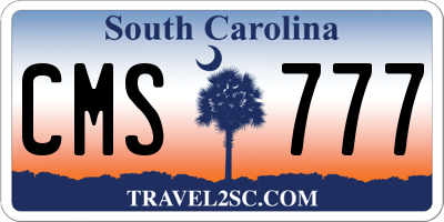 SC license plate CMS777