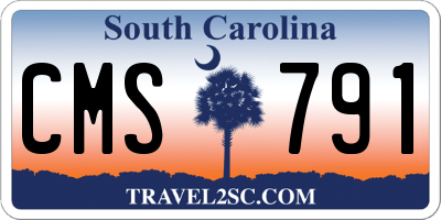 SC license plate CMS791