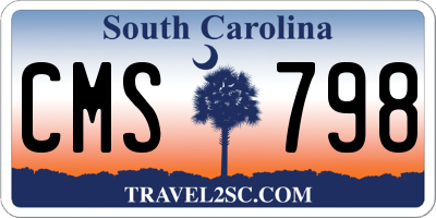 SC license plate CMS798