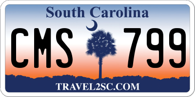 SC license plate CMS799