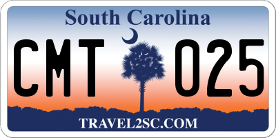 SC license plate CMT025