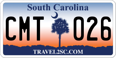 SC license plate CMT026