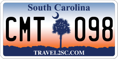 SC license plate CMT098