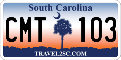 SC license plate CMT103