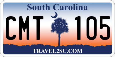 SC license plate CMT105