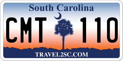 SC license plate CMT110