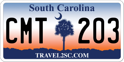 SC license plate CMT203