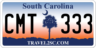 SC license plate CMT333
