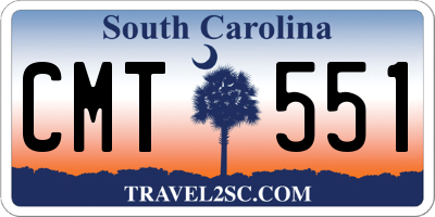 SC license plate CMT551