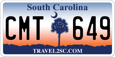 SC license plate CMT649