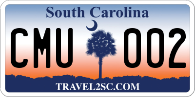 SC license plate CMU002