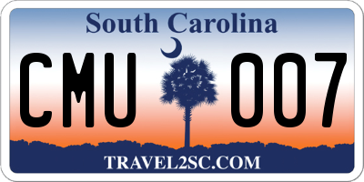 SC license plate CMU007