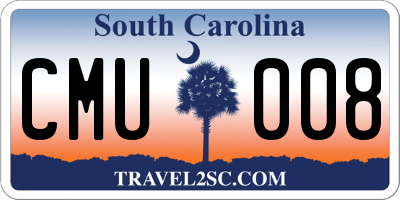 SC license plate CMU008